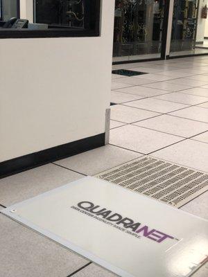 QuadraNet invest in their datacenter by implementing these tacky mats to prevent a dirt/dust track going into the facility by footwear.