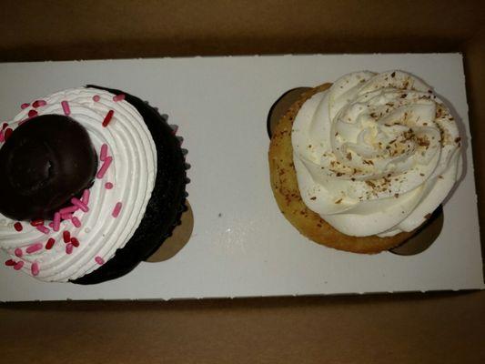 Chocolate cherry and toasted almond cupcakes