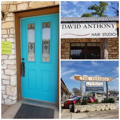 David Anthony Salon is located in the Veranda Center across the street from the Wells Fargo Bank.  Just look for the turquoise door !!