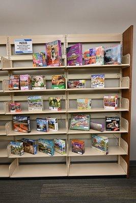 Puzzles are available to borrow from the library.