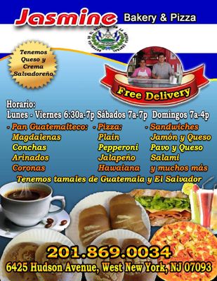 Jasmine Bakery & Pizza * Guatemalan Bread * Pizza * Sandwiches * Tamales