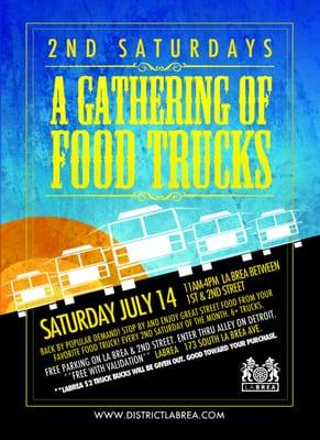 2nd Saturdays, Food Truck Gathering on La Brea Ave. btwn 1st & 2nd Street