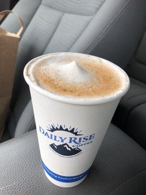 Daily Rise had the nicest Barista ever, today! And a pretty fantastic latte.