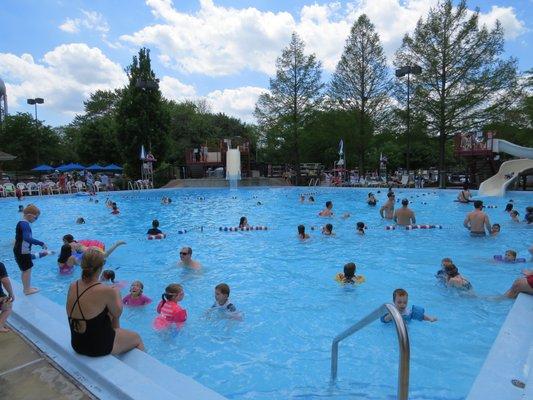 The drop slide in the east pool.