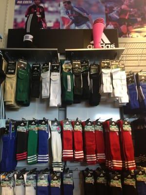 Good selection on youth soccer socks.