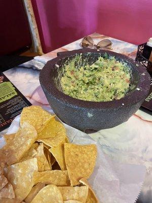 Guacamole made fresh at your table.