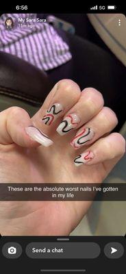 The reference and then the actual nail