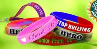 Custom Silicone Wristbands,  Personalized Rubber Bracelets & Promotional Silicone Wristbands.