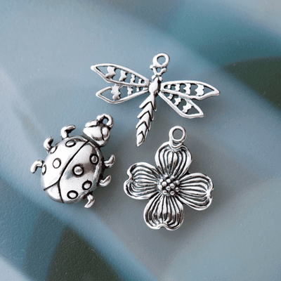 Sterling Silver charms and jewelry findings Made in NM