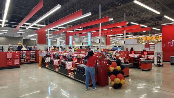 Nice amount of regular and self check out lanes