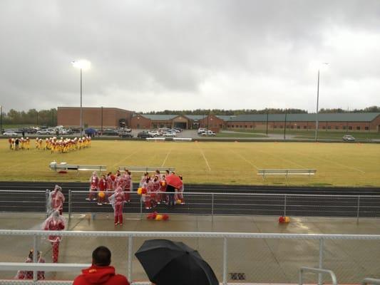 View from the football field bleachers