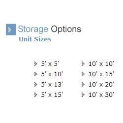 Indoor Storage Unit Sizes