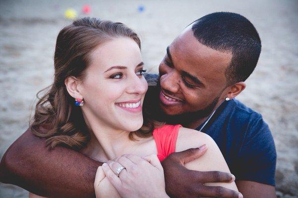 Santa Monica engagement couple