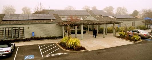 solar panels and parking lot