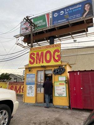 Smog testing/DMV services