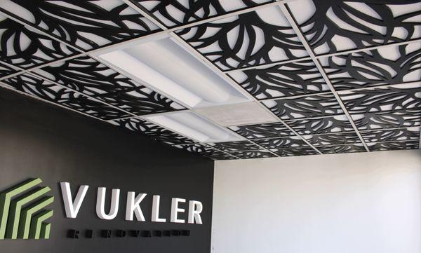 Vukler ceiling panels 5.5 USD/ft², size: 24x24 inch, 16 pieces in box.