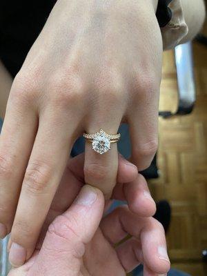 Engagement and wedding ring