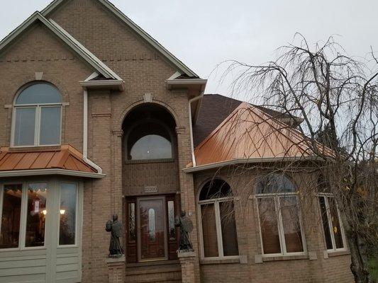 Custom copper work, gutters