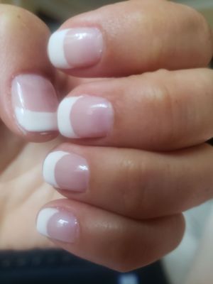 Sports french gel manicure