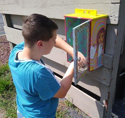 Come pick up a book from the outdoor library!