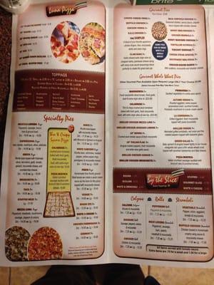 Pizza Menu