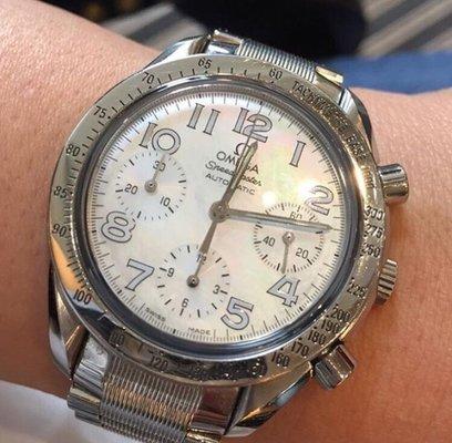 My ladies Omega Speedmaster with mother of pearl dial