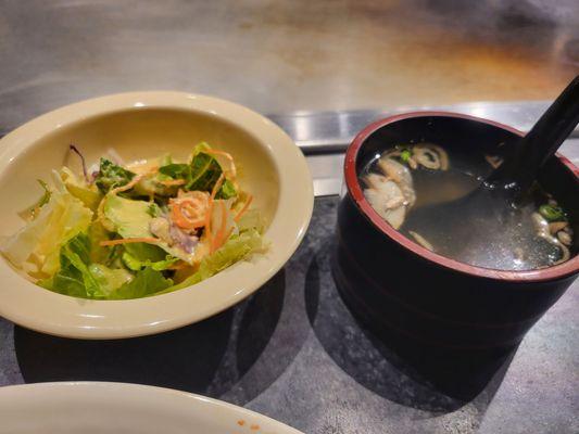 Side salad, miso