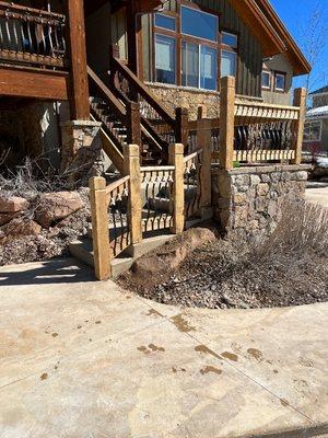 After cedar timber railing Park city