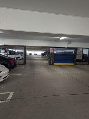 Parking garage is wide open to anyone who wants to enter, allowing access to every unit in the complex.