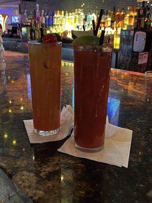 Bloody Mary and tequila sunrise