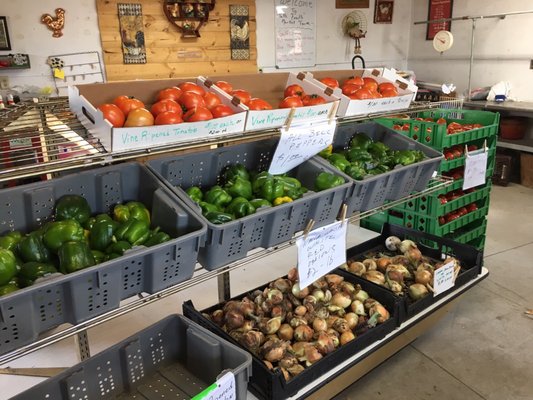 Fresh organic veggies next door.