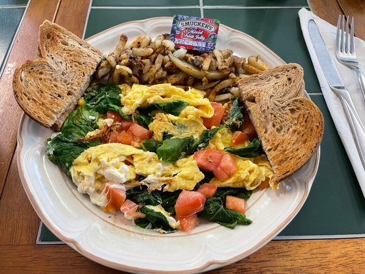 Feta and spinach scrambler