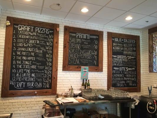 Menu boards.