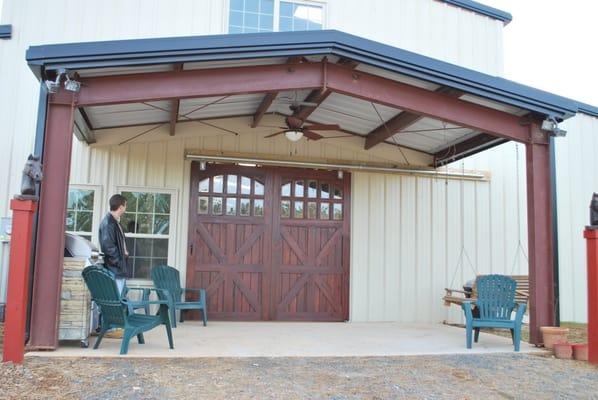 The main entrance to the barn which closes up nicely in the winter to provide plenty of warmth