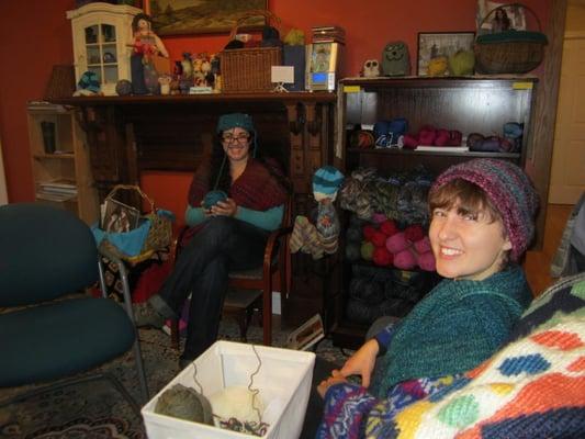 Come sit and knit or crochet in our homey relaxed atmosphere.