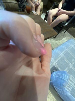 An example of the unpainted fingernail