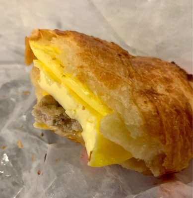 Sausage egg and cheese croissant