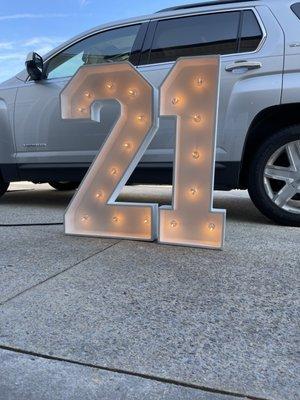 3ft tall Marquee Numbers