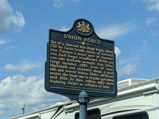 Union Forge Historical Marker, Jonestown