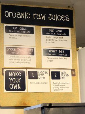 juice menu