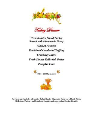 Thanksgiving Menu