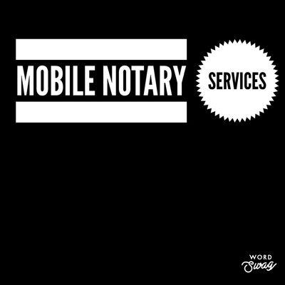 Mobile notary services available 7 days a week.