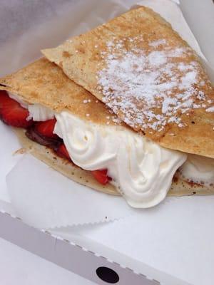 Nutella and strawberries with whip cream....mmmmm