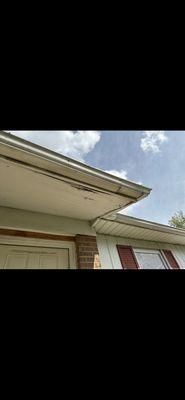 Gutter and roof damage