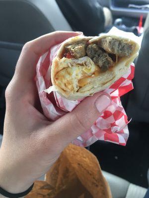 Breakfast burrito--DAAANG good!! Hot and fresh food