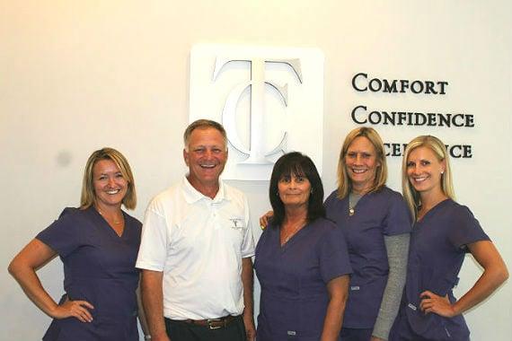 Sandi-Hygienist , Dr. Cascino, Caren-Front office, Linda-Dental assistant, Ali-Hygienist