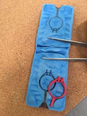 Blue rubber jewelry mold sample