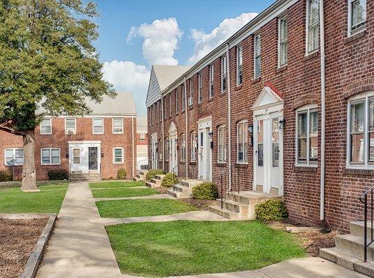 Day Village townhomes feature beautiful brick construction.