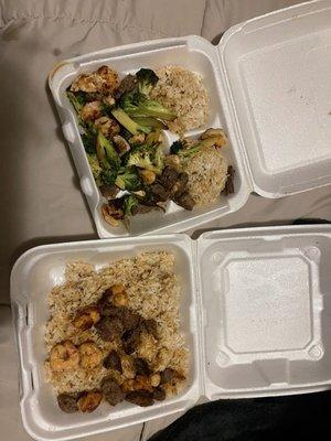 Hibachi Steak and Hibachi Steak, Shrimp and Chicken