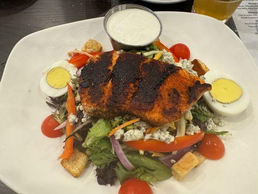 Salad and salmon